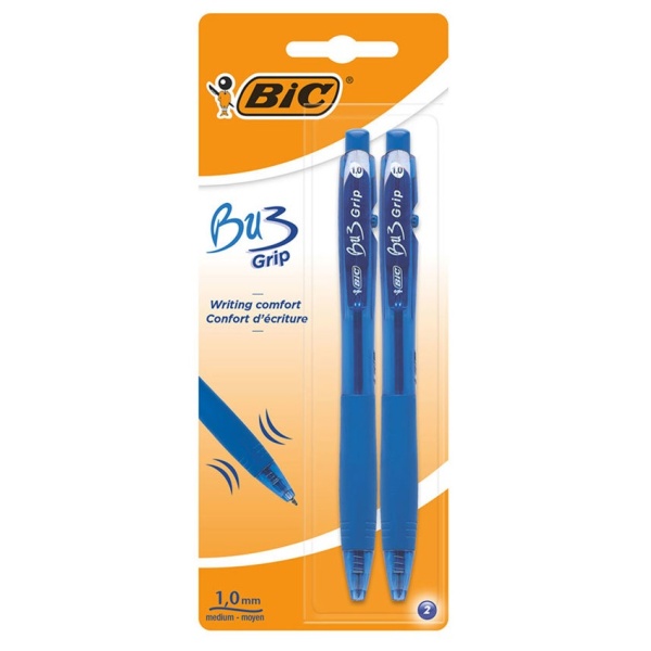 Bic Pachet Pixuri BU3 Grip Albastru Pachet Cu 2 Bucati 198034